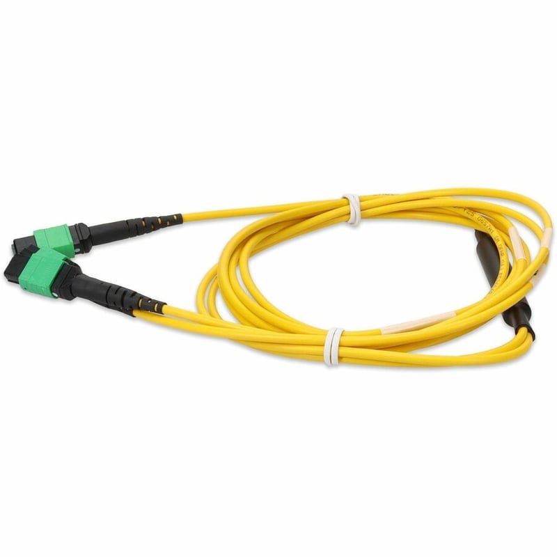 AddOn 2m MPO/APC to 2xMPO/APC Yellow OS2 OFNR (Riser-Rated) 16-Strand SMF Fiber Fanout Cable - Thumbnail 2