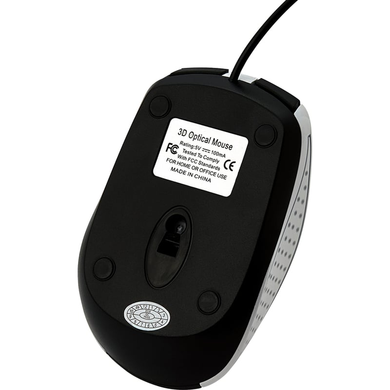 Verbatim Corded Notebook Optical Mouse - White - Thumbnail 3
