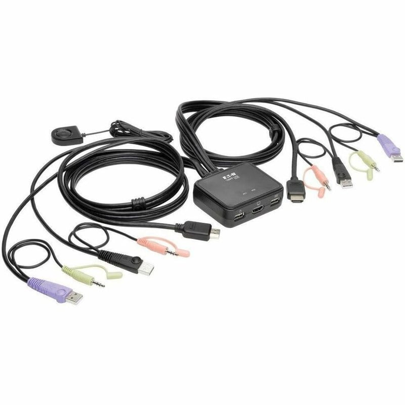Tripp Lite by Eaton 2-Port USB/HD Cable KVM Switch with Audio/Video Cables and USB Peripheral Sharing - Thumbnail 1