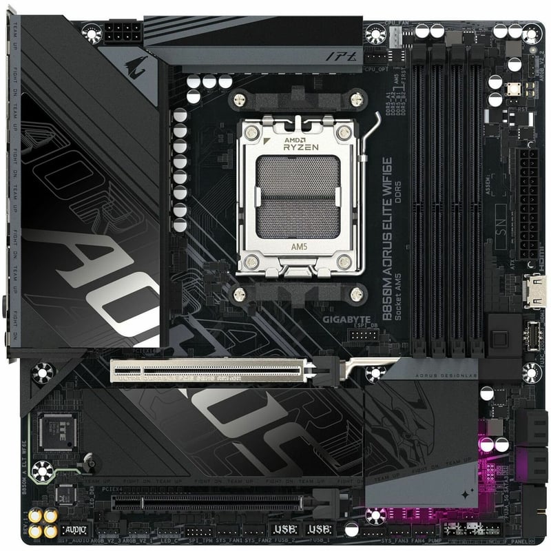 Aorus Ultra Durable B850M A ELT WF6E ICE Gaming Desktop Motherboard - AMD B850 Chipset - Socket AM5 - Micro ATX - Thumbnail 1