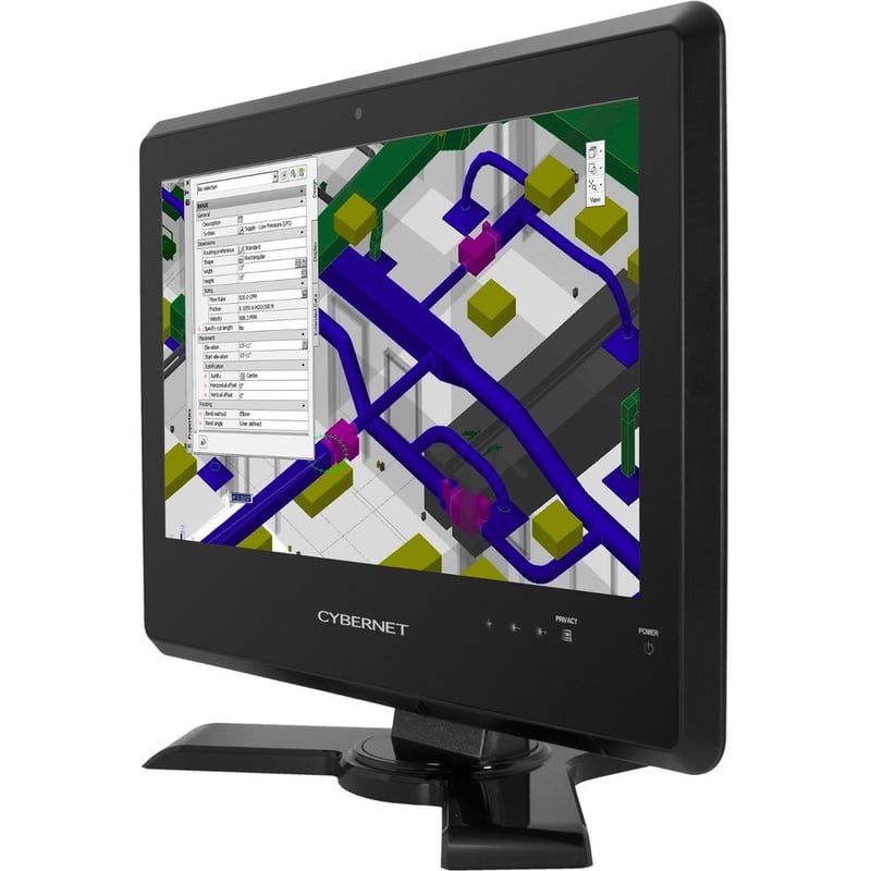 Cybernet S IPC-S20T All-in-One Computer - Intel Core i5 6th Gen i5-6200U - 8 GB - 128 GB SSD - 19.5" HD+ Touchscreen - Desktop - Black - Thumbnail 2