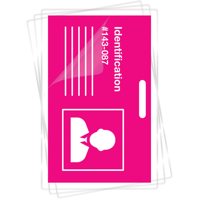 Fellowes Glossy Pouches - ID Tag punched, 10 mil, 100 pack - Thumbnail 4