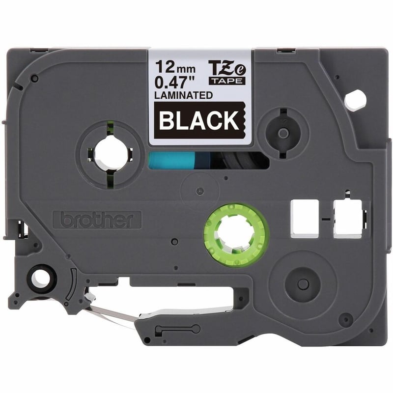 WHITE/BLACK TAPE (12MM) ON BLACK LAMINATED TAPE FOR TZE-COM - Thumbnail 2
