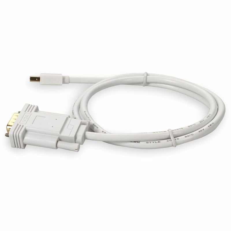 AddOn 5-Pack of 3ft Mini-DisplayPort 1.1 Male to VGA Male White Cables For Resolution Up to 1920x1200 (WUXGA) - Thumbnail 2