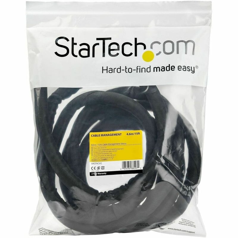 StarTech.com 15' (4.6m) Cable Management Sleeve/Wrap - Flexible Cable Manager - Expandable Coiled Cord Protector/Organizer - Trimmable - Thumbnail 4