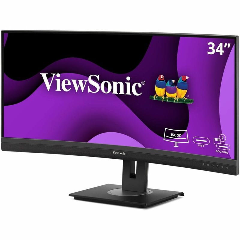 34IN UWQHD CURVED DOCKING MONIT WITH ERGONOMIC 21:9 100W USB C AND - Thumbnail 4