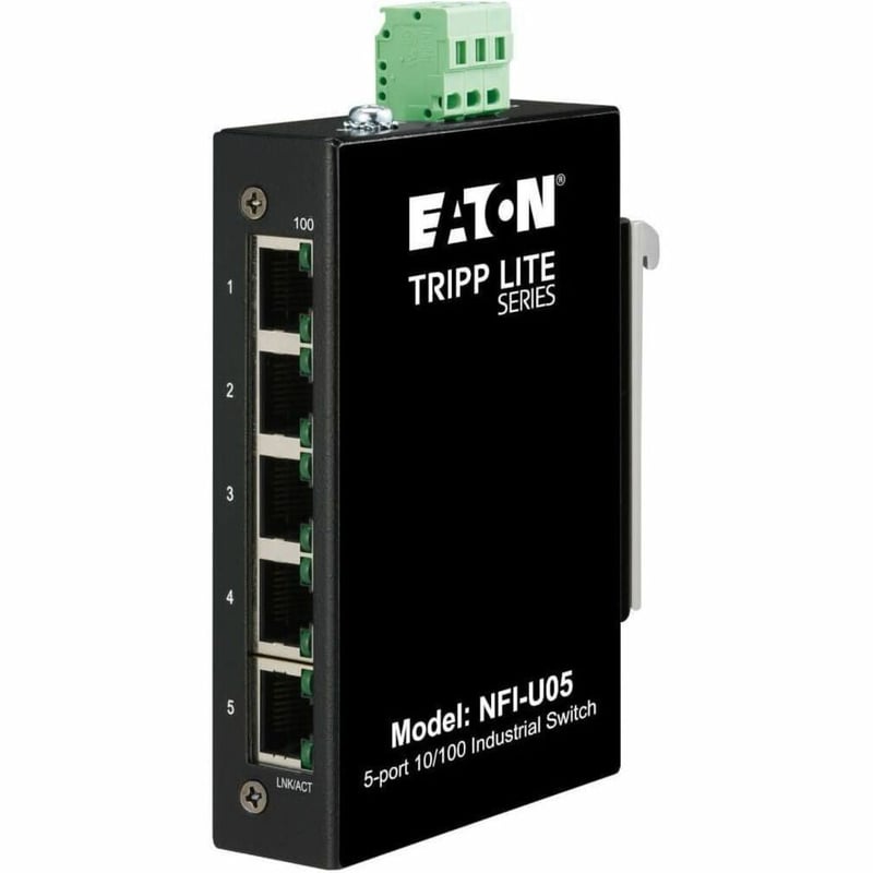 Tripp Lite by Eaton 5-Port Unmanaged Industrial Ethernet Switch 10/100 Mbps Ruggedized -40 to 75C DIN/Wall Mount - TAA Compliant - Thumbnail 1