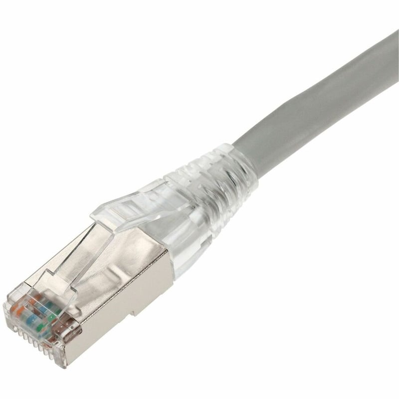 AddOn 1ft Gray CAT 5E Shielded PVC Ethernet Cable Snagless Easy Clear Boot RJ-45 M/M - Thumbnail 2