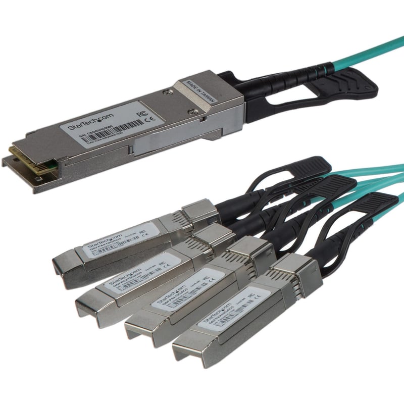 StarTech.com AOC Breakout Cable for Cisco QSFP-4X10G-AOC5M - 5m 40G 1x QSFP+ to 4x SFP+ AOC Cable 40GbE QSFP+ Active Optical Fiber 16.4ft - Thumbnail 1