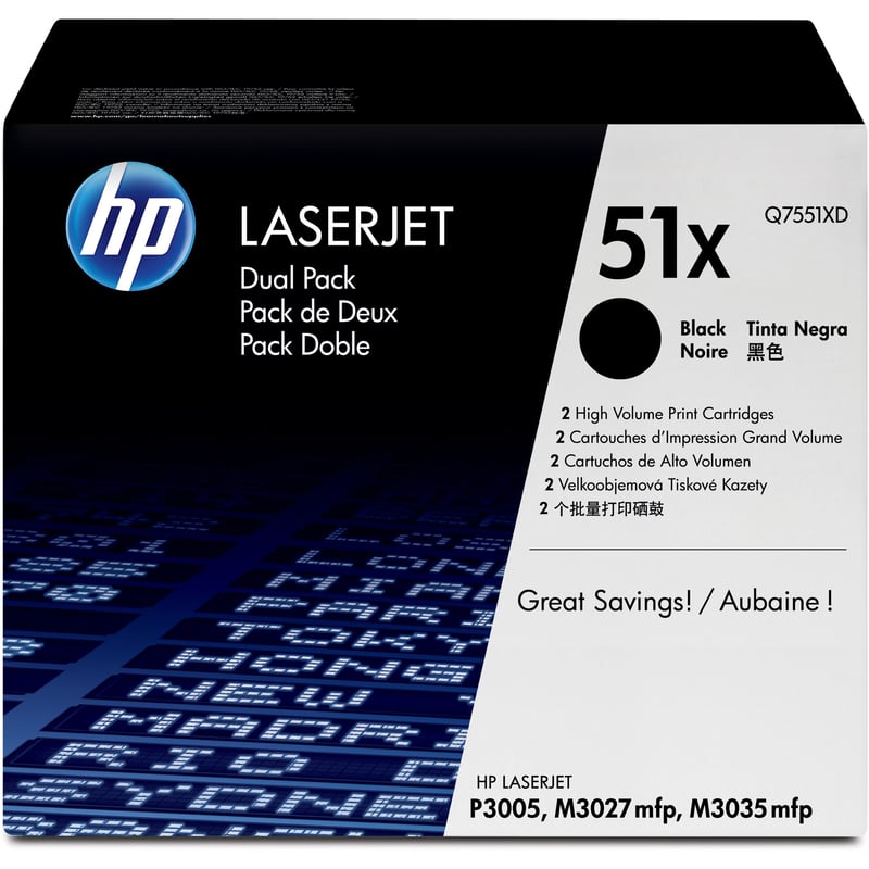 HP 51X (Q7551XD) Original Toner Cartridge - Dual Pack - Thumbnail 1