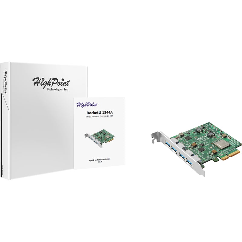 HighPoint RocketU 1344A Industry's Fastest 4-Port USB HBA - Thumbnail 3