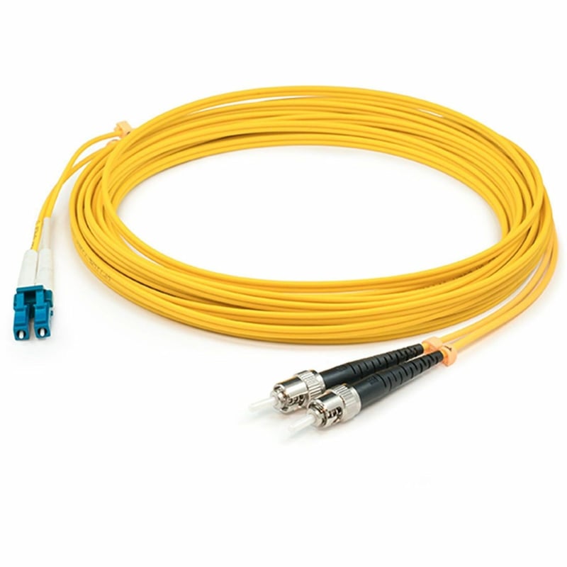 AddOn 10m ST to LC Yellow OS2 Duplex LSZH SMF Fiber Patch Cable