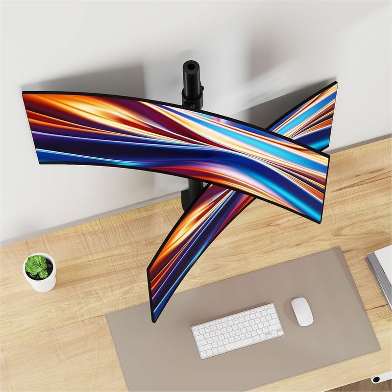 DUAL 38 INCH STACK MONITOR POLE MOUNT 26.5 LBSBLACK - Thumbnail 5