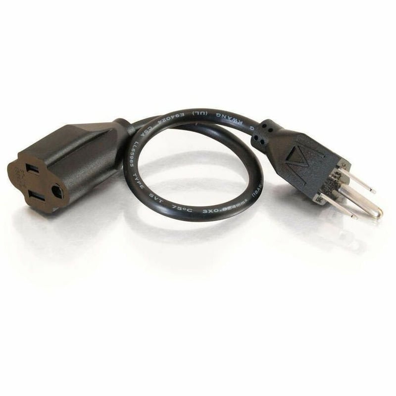 C2G 3ft Outlet Saver Power Extension Cord - 18 AWG - NEMA 5-15P to 5-15R - Thumbnail 4