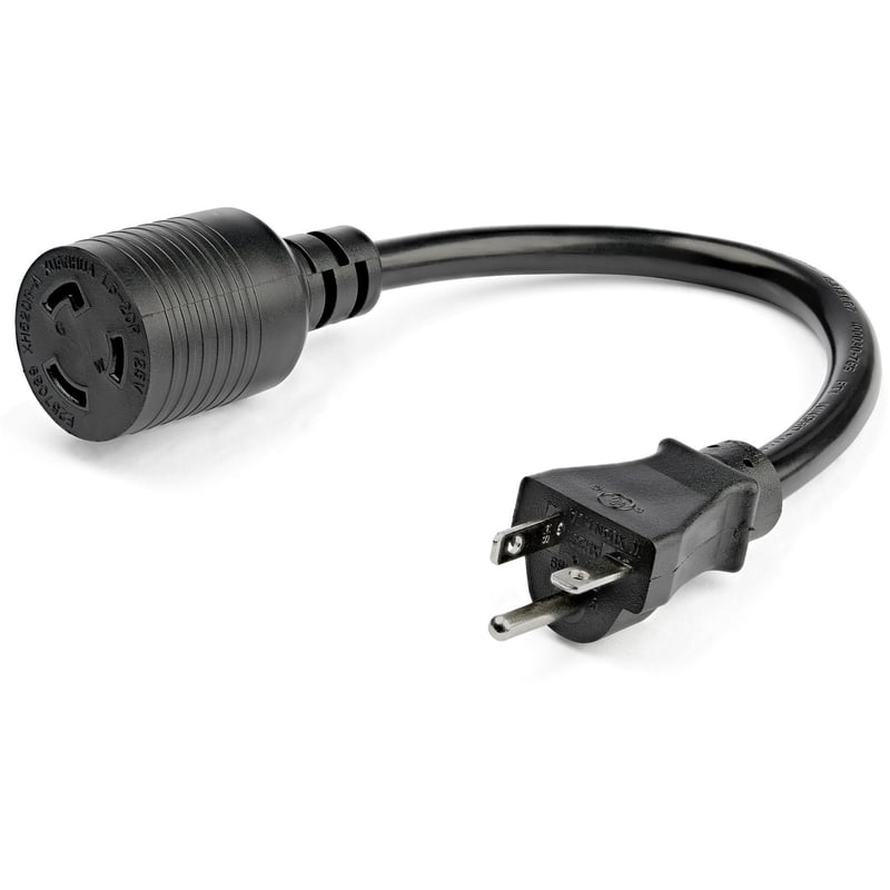 StarTech.com 3ft (1m) Heavy Duty Extension Cord, NEMA L5-20R to NEMA 5-20P Black Extension Cord, 13A 125V, 12AWG, Heavy Gauge Power Cable - Thumbnail 1
