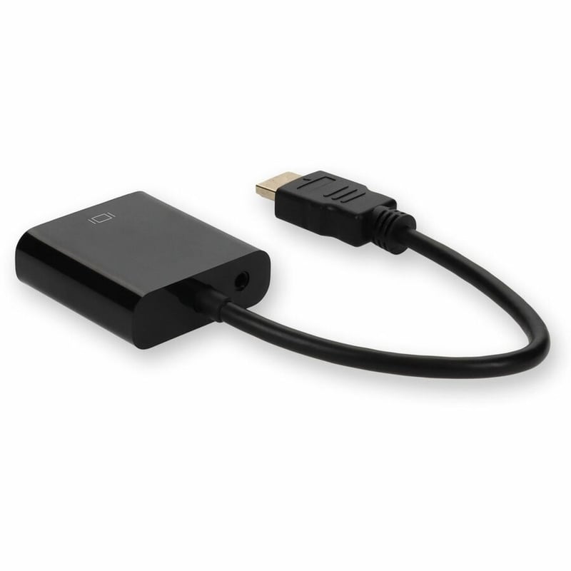 5PK HDMI 1.3 Male to VGA Female Black Adapters Which Includes 3.5mm Audio and Micro USB Ports For Resolution Up to 1920x1200 (WUXGA) - Thumbnail 3