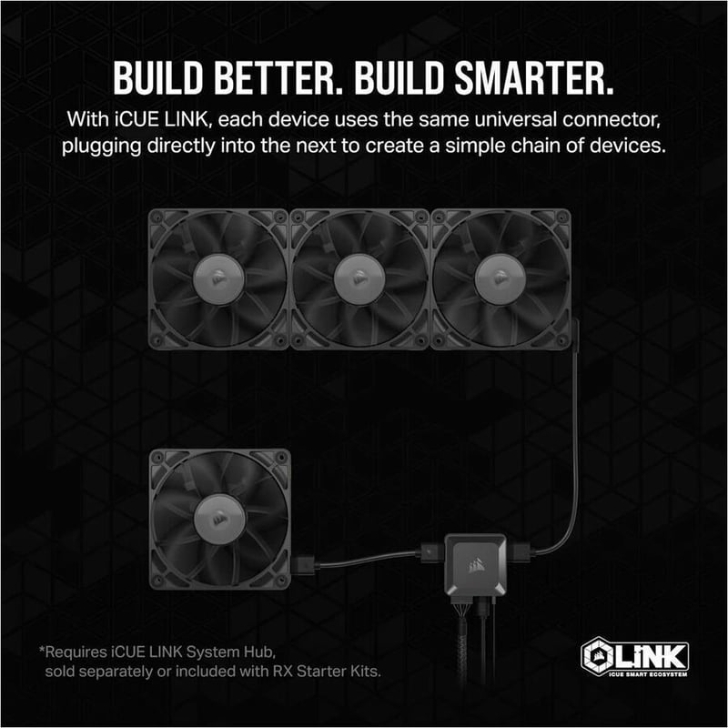 CORSAIR RX SERIES ICUE LINK RX140 140MM FAN SINGLE PACK CORSAIR - Thumbnail 5