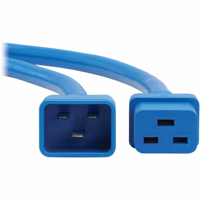 POWER EXTENSION CORD C20 C19 HEAVY-DUTY 20A 250V 12 AWG BLUE 6FT - Thumbnail 3