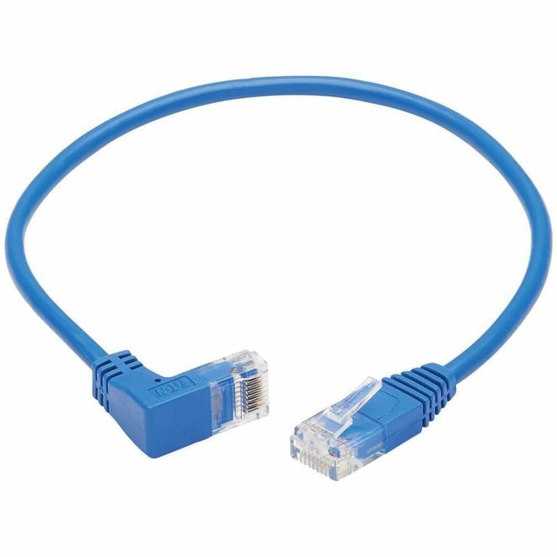 Tripp Lite by Eaton Down-Angle Cat6 Gigabit Molded Slim UTP Ethernet Cable (RJ45 Right-Angle Down M to RJ45 M) Blue 1 ft. (0.31 m) - Thumbnail 2