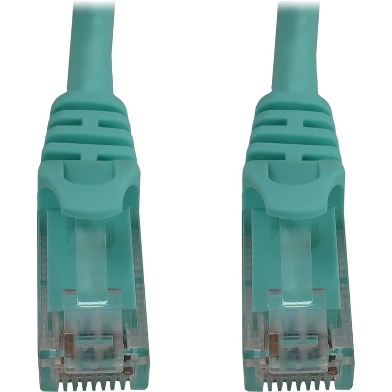 Eaton Tripp Lite Series Cat6a 10G Snagless Molded UTP Ethernet Cable (RJ45 M/M), PoE, Aqua, 50 ft. (15.2 m) - Thumbnail 2