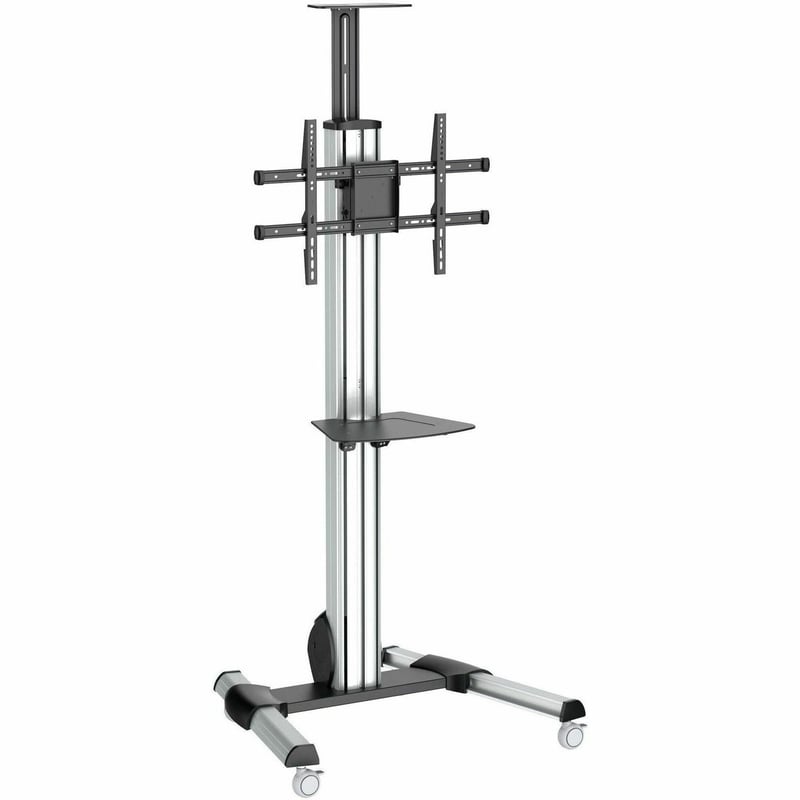 StarTech.com TV Cart - For 32" to 75" Displays - AV Cart - Height Adjustable - Lockable Wheels - Flat Screen TV Cart - Media Cart on Wheels - Thumbnail 1
