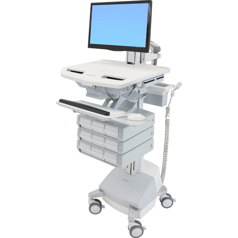 Ergotron StyleView Cart with LCD Pivot, SLA Powered, 9 Drawers - Thumbnail 1