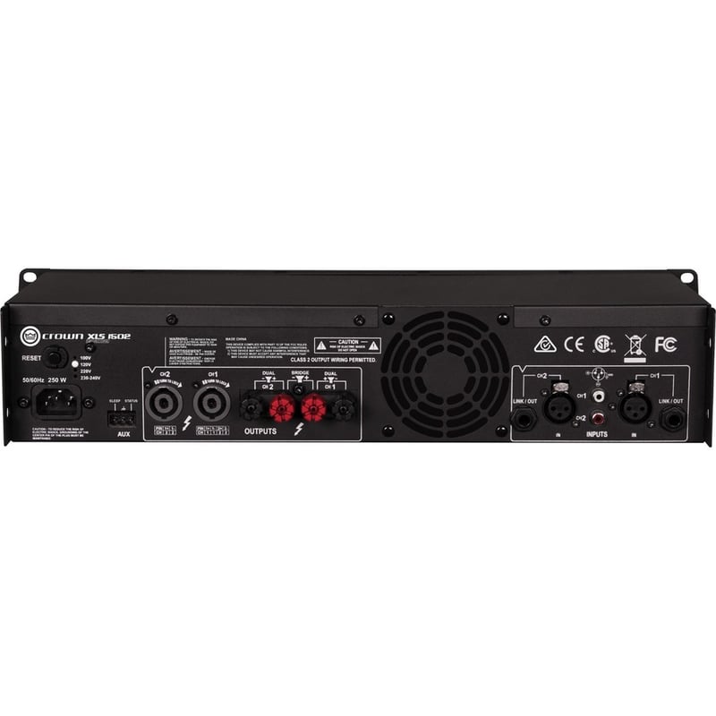 Crown XLS DriveCore 2 1502 Amplifier - 1500 W RMS - 2 Channel - Black - Thumbnail 2