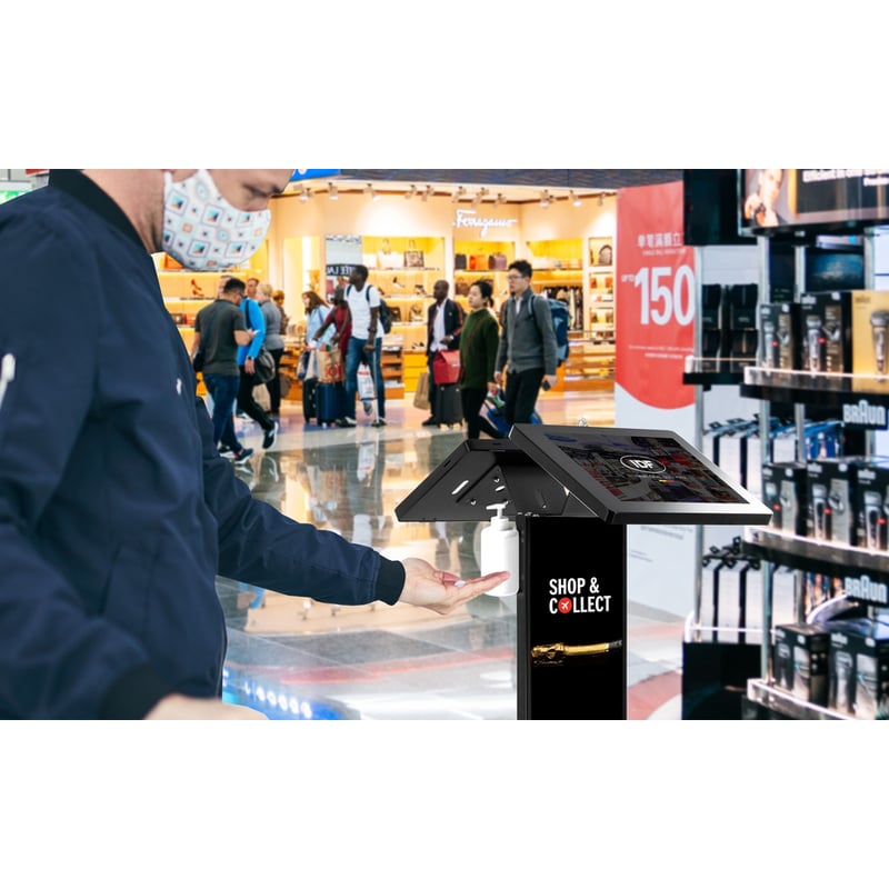 CTA Digital Premium Dual Enclosure Locking Floor Stand Kiosk with Graphic Card Slot and Soap Dispenser Bracket (Black) - Thumbnail 5