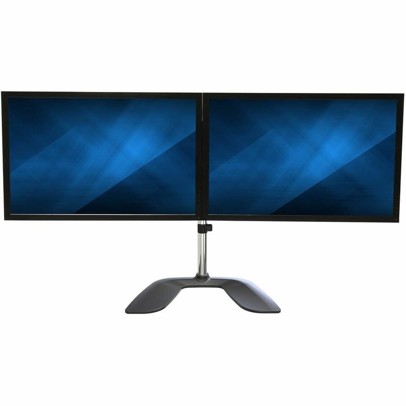 StarTech.com Dual Monitor Stand, Ergonomic Desktop Monitor Stand for up to 32"(17.6lb/8kg) VESA Displays, Free-Standing Adjustable, Silver - Thumbnail 2