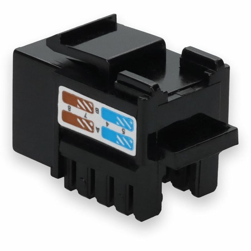 AddOn Non-Terminated to RJ-45 (Female) Black Cat6A UTP Copper Connector 90 Degree - Thumbnail 3