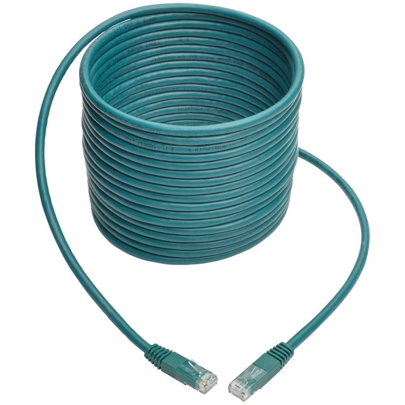 Eaton Tripp Lite Series Cat6 Gigabit Molded (UTP) Ethernet Cable (RJ45 M/M), PoE, Green, 25 ft. (7.62 m) - Thumbnail 5