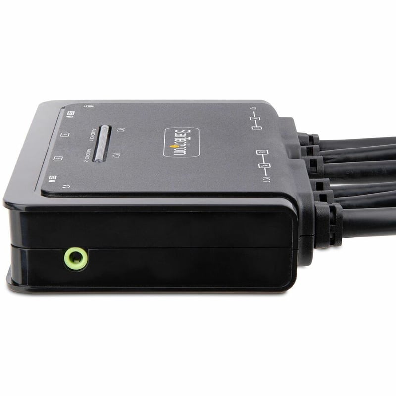 StarTech.com 2-Port Dual-Monitor DisplayPort Cable KVM Switch, 4K 60Hz, Compact KVM with 5ft/1.5m Integrated Host Cables, Bus Powered - Thumbnail 4