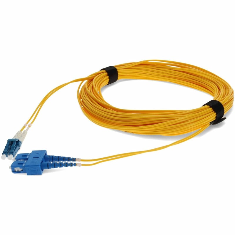 AddOn 15m LC (Male) to USC (Male) Yellow OS2 Duplex Fiber OFNR (Riser-Rated) Patch Cable - Thumbnail 1