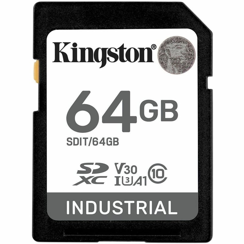 Kingston Industrial 64 GB Class 10/UHS-I (U3) V30 SDXC - Thumbnail 1