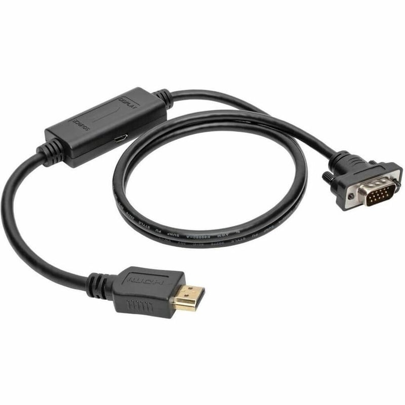 Eaton Tripp Lite Series HDMI to VGA Active Adapter Cable (HDMI to Low-Profile HD15 M/M), 3 ft. (0.9 m) - Thumbnail 2