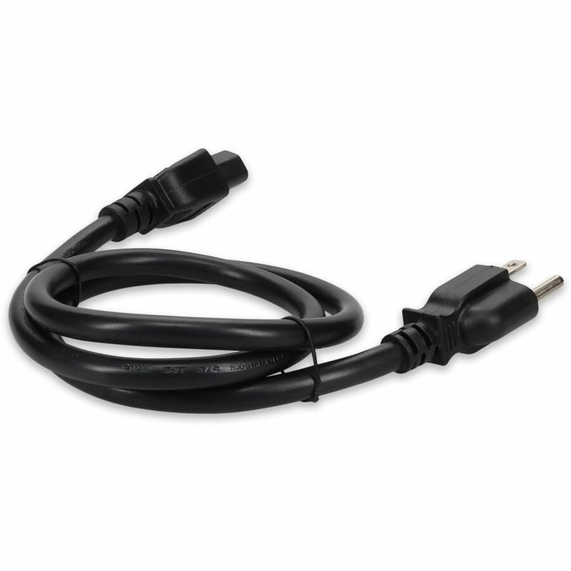 AddOn 15ft NEMA 5-15P Male to C15 Female 14AWG 100-250V at 15A Black Power Cable - Thumbnail 5