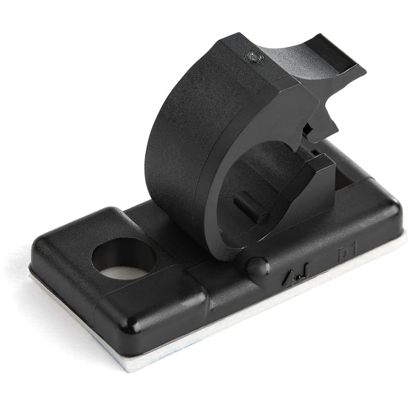 StarTech.com 100 Self Adhesive Cable Management Clips - Ethernet/Network Cable/Office Desk Cord Organizer - Sticky Wire Holder/Clamp Black - Thumbnail 1
