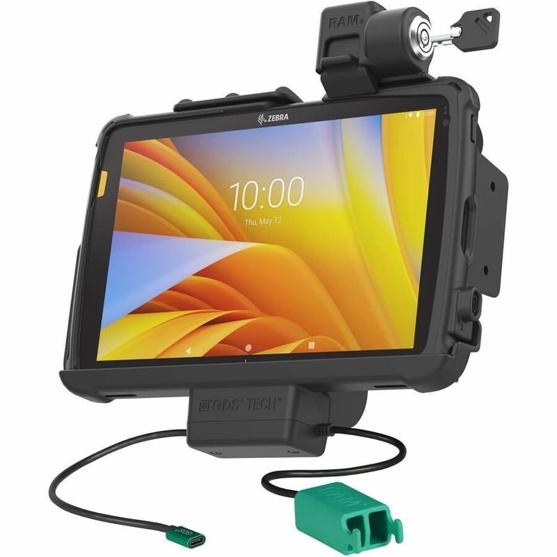 RAM Mounts Locking GDS Power + Dual USB Dock for Zebra ET4x 10" with IntelliSkin - Thumbnail 2