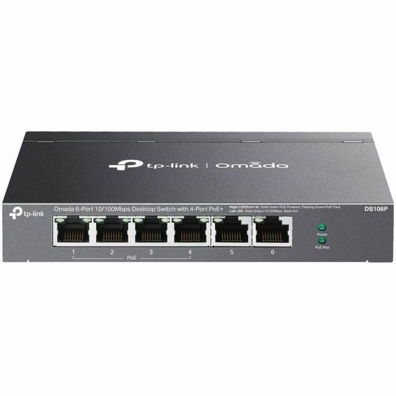 OMADA 6-PORT SWITCH 4-PORT POE+ OMADA 6-PORT SWITCH W/4-PORT POE+ - Thumbnail 1