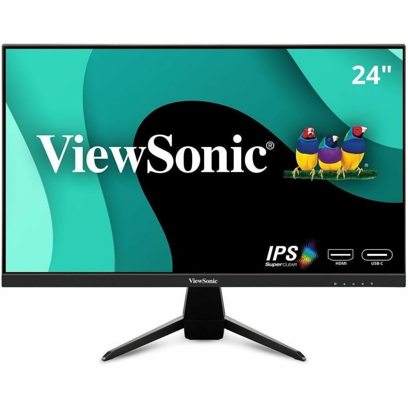ViewSonic VX2467U - 24" 1080p Thin-Bezel IPS Monitor with 65W USB-C, HDMI, VGA - 250 cd/m - Thumbnail 1