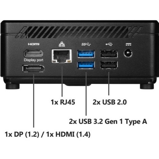MSI Cubi 5 10M-206US Gaming Desktop Computer - Intel Core i3 10th Gen i3-10110U Dual-core (2 Core) 2.10 GHz - 8 GB RAM DDR4 SDRAM - 1 TB HDD - Mini PC - Thumbnail 5