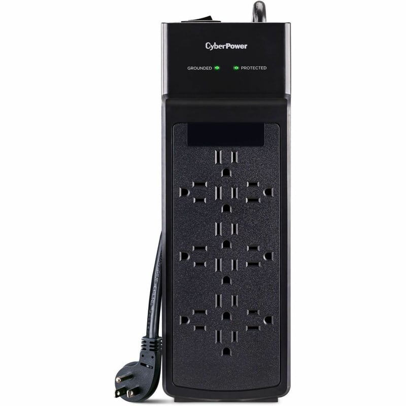 CYBERPOWER CSB1206 SURGE 12OL 3600J 6 CORD BLACK - Thumbnail 1
