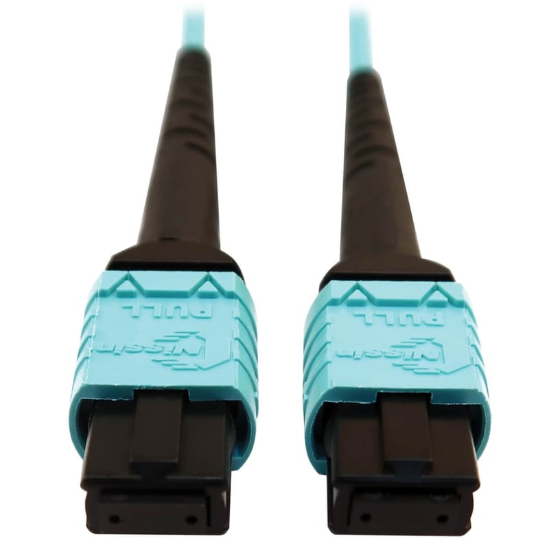Eaton Tripp Lite Series 400G Multimode 50/125 OM4 Plenum-Rated Fiber Optic Cable, 24F MTP/MPO-PC (F/F), Aqua, 10 m - Thumbnail 4