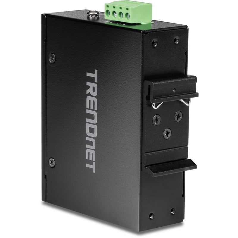 TRENDnet 1-Port Fast Ethernet Industrial Modbus Gateway, 1 x Serial DB-9 Port, 2 x Fast Ethernet Ports, Up to 100m (328 ft), IP30 Rated Housing, Extreme Temperature Protection, Black, TI-M12 - Thumbnail 2