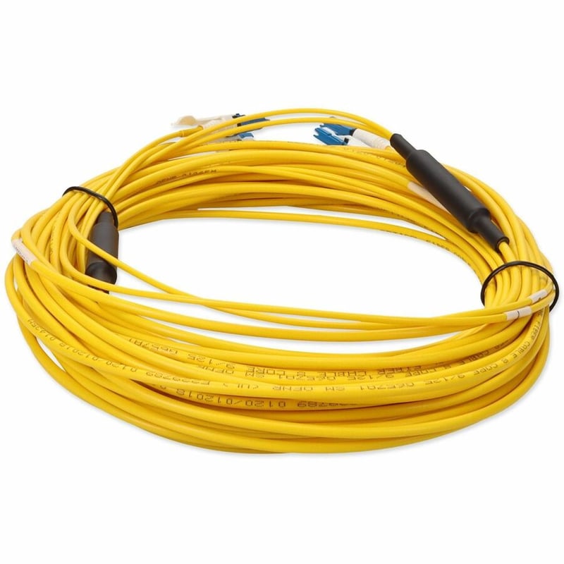 AddOn 15m 2xCS to 2xCS Yellow OS2 Quadplex OFNR (Riser-Rated) SMF Fiber Outdoor Patch Cable - Thumbnail 4