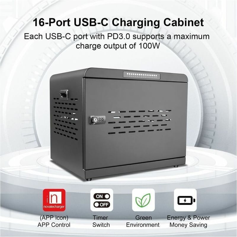 4XEM 16-Port USB-C 1000W Charging Cabinet - Thumbnail 5