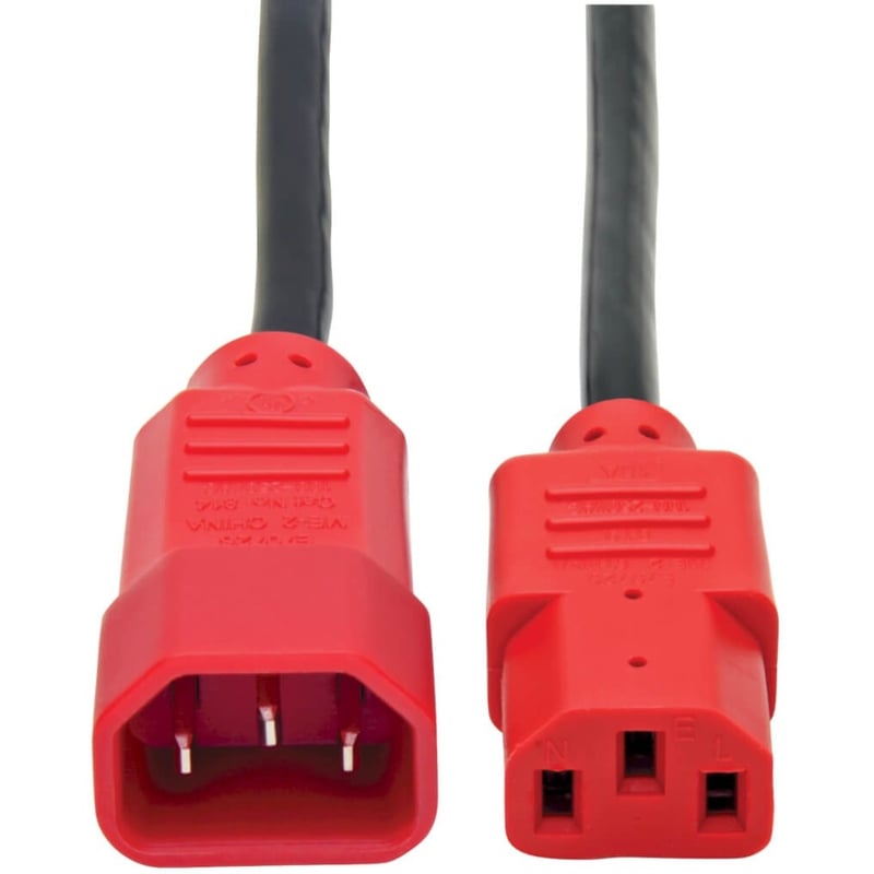 Eaton Tripp Lite Series PDU Power Cord, C13 to C14 - 10A, 250V, 18 AWG, 4 ft. (1.22 m), Red - Thumbnail 1
