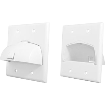 On-Q Single Gang Hinged Bullnose Wall Plate, White - Thumbnail 2