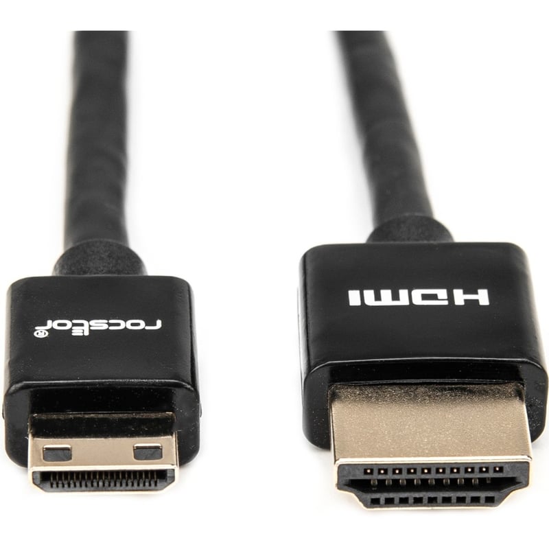 Rocstor Premium 6ft Slim High-Speed HDMI Cable with Ethernet - HDMI to HDMI Mini M/M - HDMI for Audio/Video Device HDMI M/M High Speed Flat Cable - Thumbnail 1