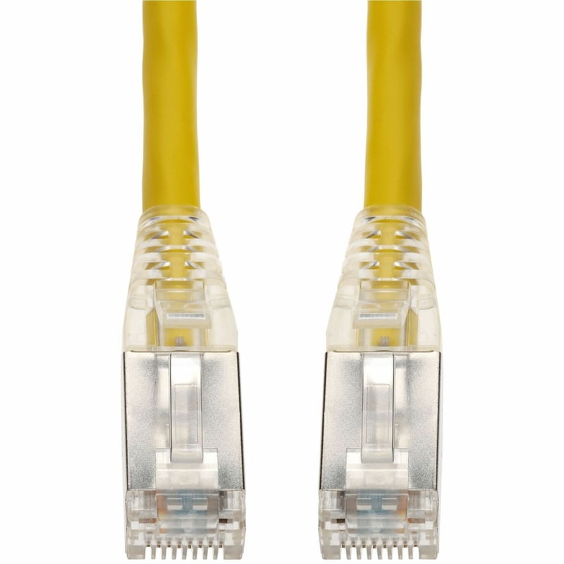 AddOn 3.5ft Yellow CAT 6A Shielded PVC Ethernet Cable Snagless Easy Clear Boot RJ-45 M/M - Thumbnail 1